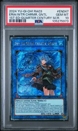 2024 1ST ED-QUARTER CENTURY SECRET RARE ERIA THE WATER CHARMER, GENTLE PSA 10 - Image 1