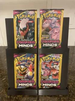 Pokemon Sun & Moon Unified Minds 3 Card Mini Booster Pack - 4 Packs - Sealed/NEW - Image 1