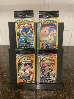 2019 POKEMON Sun & Moon COSMIC ECLIPSE 3 Card Mini Booster Packs Pack Art Set - Image 1