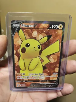 Pokemon TCG Brilliant Stars Pikachu v Ultra Rare Full Art Holo Card 157/172 - Image 1