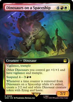 MTG FOIL Dinosaurs on a Spaceship - Doctor Who Commander #408 - Image 1