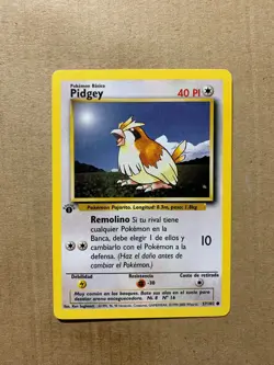 1st Edition SPANISH Pidgey 57/102 Base Set - Common Pokemon Card - NM/Mint - Image 1