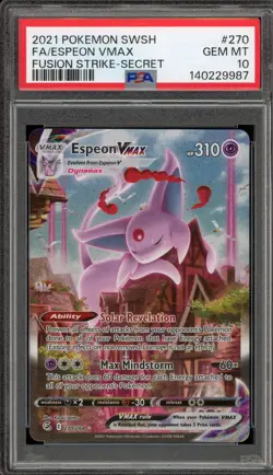 Pokemon Espeon VMAX Fusion Strike Secret Rare Full Alt Art #270 PSA 10 Gem Mint - Image 1