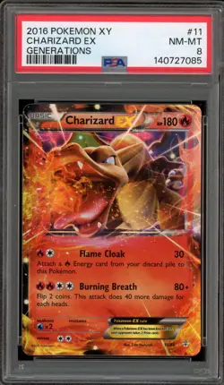 Pokemon Charizard EX XY Generations Holo Ultra Rare #11 PSA 8 - Image 1