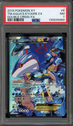 Pokemon Team Aqua's Kyogre EX Double Crisis Full Art #6 DAMAGED SLAB PSA 7 - Image 1