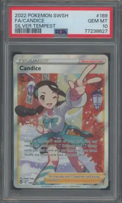 Pokemon TCG Candice 189/195 Silver Tempest Trainer PSA 10 - Image 1