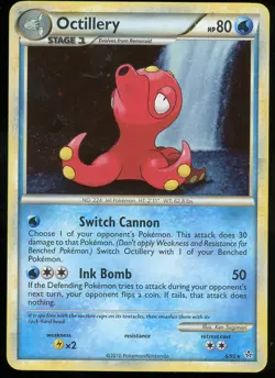 Pokemon TCG Octillery Holo Rare HG&SS Unleashed 6/95 NM - Image 1