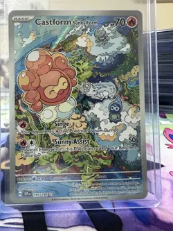 Pokemon TCG Castform Sunny Form Illustration Surging Sparks 195/191 Near Mint - Image 1