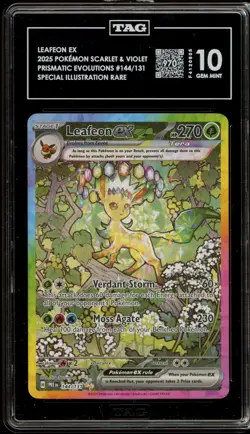 Pokemon Leafeon ex Prismatic Evolutions Special Illustration Rare #144 TAG 10 - Image 1