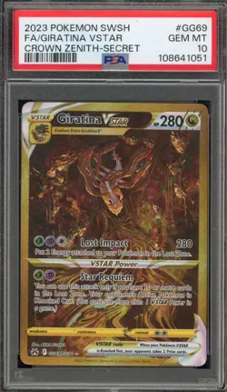 Pokemon Giratina VSTAR Crown Zenith Secret Rare Full Art #GG69 PSA 10 Gem Mint - Image 1