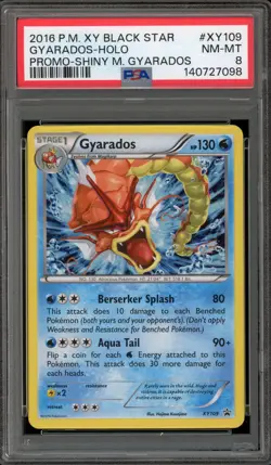 Pokemon Gyarados Shiny M. Gyarados Black Star Holo Promo XY109 PSA 8 - Image 1