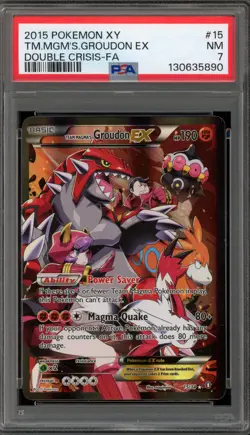 Pokemon Team Magma's Groudon EX Double Crisis Full Art #15 PSA 7 - Image 1