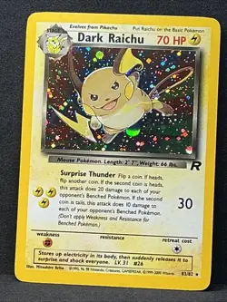 Dark Raichu Holo #83 2000 Pokemon TEAM ROCKET LP-NM - Image 1