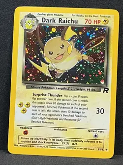 Dark Raichu Holo #83 2000 Pokemon TEAM ROCKET LP-NM - Image 3
