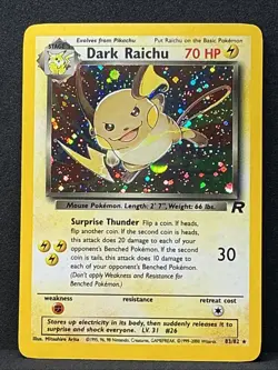 Dark Raichu Holo #83 2000 Pokemon TEAM ROCKET LP-NM - Image 5