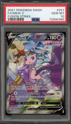 Pokemon Mew V Fusion Strike Full Alt Art #251 PSA 10 Gem Mint - Image 1