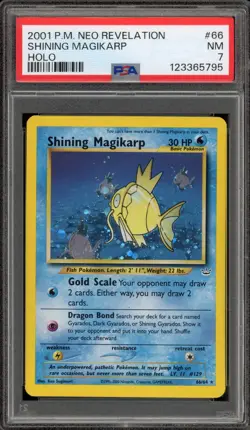 Pokemon Shining Magikarp Neo Revelation Unlimited Holo Secret Rare #66 PSA 7 - Image 1
