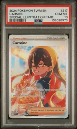 2024 Pokemon SV Twilight Masquerade TWM EN Carmine #217/167 PSA 10 - Image 1