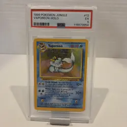 1999 POKEMON JUNGLE #12 VAPOREON-HOLO PSA 5 - Image 1