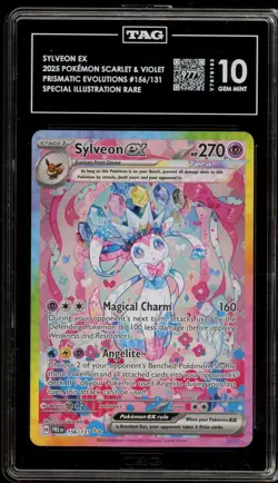 Pokemon Sylveon ex Prismatic Evolutions Special Illustration Rare #156 TAG 10 - Image 1