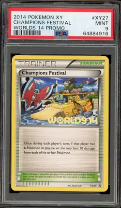 Pokemon Champions Festival 2014 World Championships Promo XY27 PSA 9 Mint - Image 1