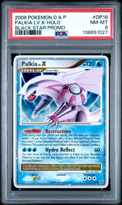 2008 POKEMON DIAMOND & PEARL BLACK STAR PROMO #DP18 PALKIA LV.X-HOLO PSA 8 - Image 1