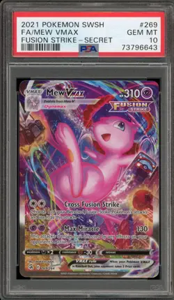 Pokemon Mew VMAX Fusion Strike Secret Rare Full Alt Art #269 PSA 10 Gem Mint - Image 1