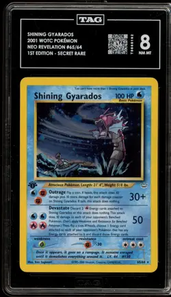 Pokemon Shining Gyarados Neo Revelation 1st Edition Holo Secret Rare #65 TAG 8 - Image 1