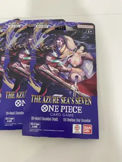 One Piece TCG Lot Of 4 The Azure Sea's Seven Sleeved Booster English OP-14 EB-04 - Image 1
