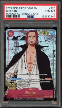One Piece CCG Shanks Manga Alternate Art OP01-120 PSA 10 Gem Mint - Image 1