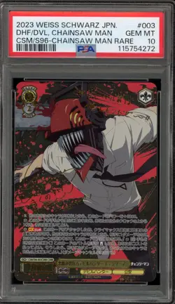 Weiss Schwarz DHF/DVL Chainsaw Man Rare JPN CSM/S96-003CSMR CSMR PSA 10 Gem Mint - Image 1