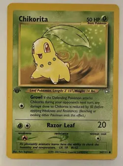 Pokemon Chikorita TCG Neo Genesis 1st Edition Common Card #54/111 - Image 1