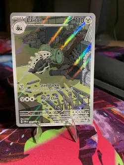 Pokemon TCG Lairon Scarlet & Violet Twilight Masquerade Holo Card 184/167 - Image 1