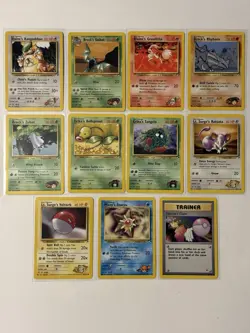 Lot of 11 Vintage Pokemon Gym Hero’s Cards WOTC LP-NM Condition! - Image 1