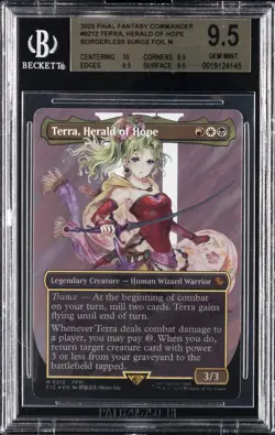 2025 MTG FINAL FANTASY BORDERLESS SURGE FOIL #0212 TERRA, HERALD OF HOPE BGS 9.5 - Image 1