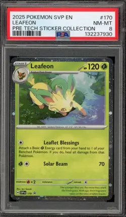 Pokemon Leafeon Prismatic Evolutions Tech Sticker Coll. Promo SVP EN 170 PSA 8 - Image 1