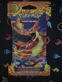 Pokemon XY Flashfire Sleeved Booster Pack Mega Charizard Y Artwork - Image 1