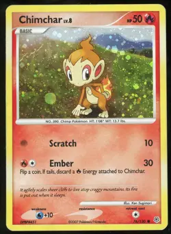 Pokemon TCG Chimchar Common Diamond & Pearl 76/130 LP - Image 1