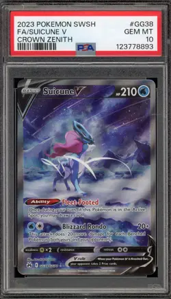 Pokemon Suicune V Crown Zenith Galarian Gallery Full Art #GG38 PSA 10 Gem Mint - Image 1
