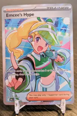 Emcee's Hype 220/182 Ultra Rare Pokemon TCG Destined Rivals NM 1 - Image 1