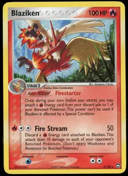 Pokemon TCG Blaziken Holo Rare EX Power Keepers #5/108 MP 2007 - Image 1