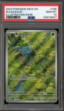 Pokemon Bulbasaur 151 MEW EN Illustration Rare #166 PSA 10 Gem Mint - Image 1