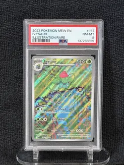 Pokemon Ivysaur 167/165 SV151 Illustration Rare Holo PSA 8 2023 - Image 1