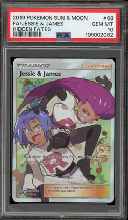 Pokemon Jessie & James Hidden Fates Full Art #68 PSA 10 Gem Mint - Image 1