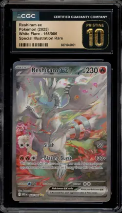 Pokemon Reshiram ex White Flare Special Illustration Rare #166 CGC 10 Pristine - Image 1