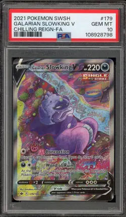 Pokemon Galarian Slowking V Chilling Reign Full Art #179 PSA 10 Gem Mint - Image 1
