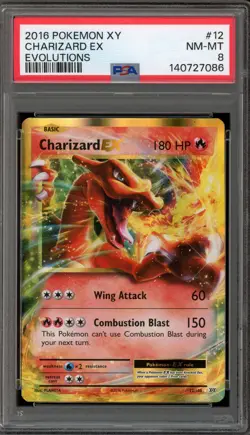 Pokemon Charizard EX XY Evolutions Holo Rare #12 PSA 8 - Image 1