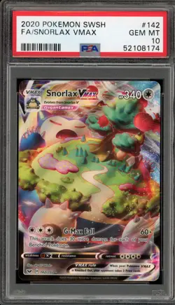 Pokemon Snorlax VMAX Sword & Shield Full Art #142 PSA 10 Gem Mint - Image 1