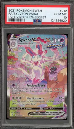 Pokemon Sylveon VMAX Evolving Skies Secret Rare Full Alt Art #212 PSA 10 - Image 1