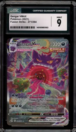 Pokemon Gengar VMAX Fusion Strike Secret Rare Full Alt Art #271 CGC 9 Mint - Image 1